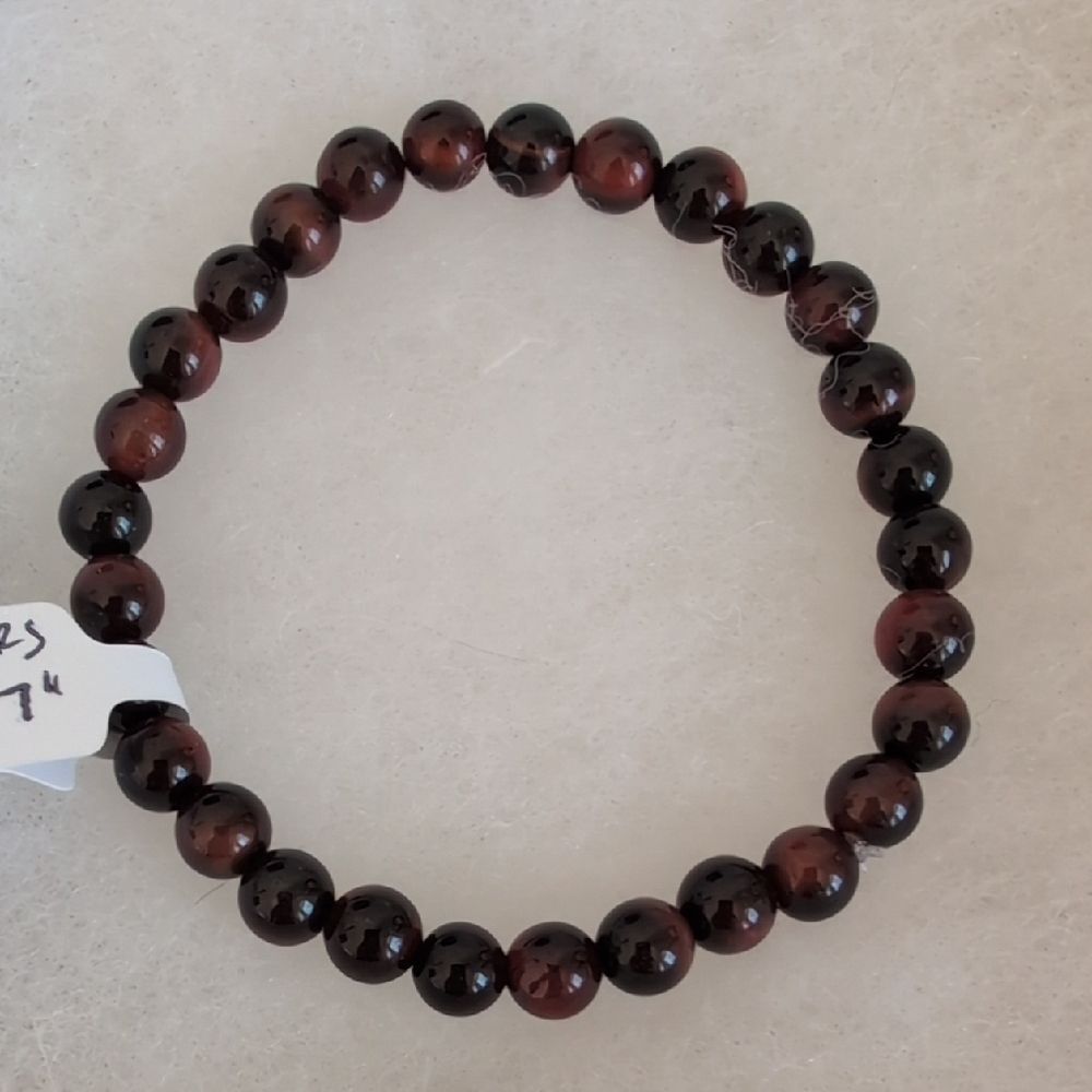 Handmade Red Tigers Eye Stretch Bracelet